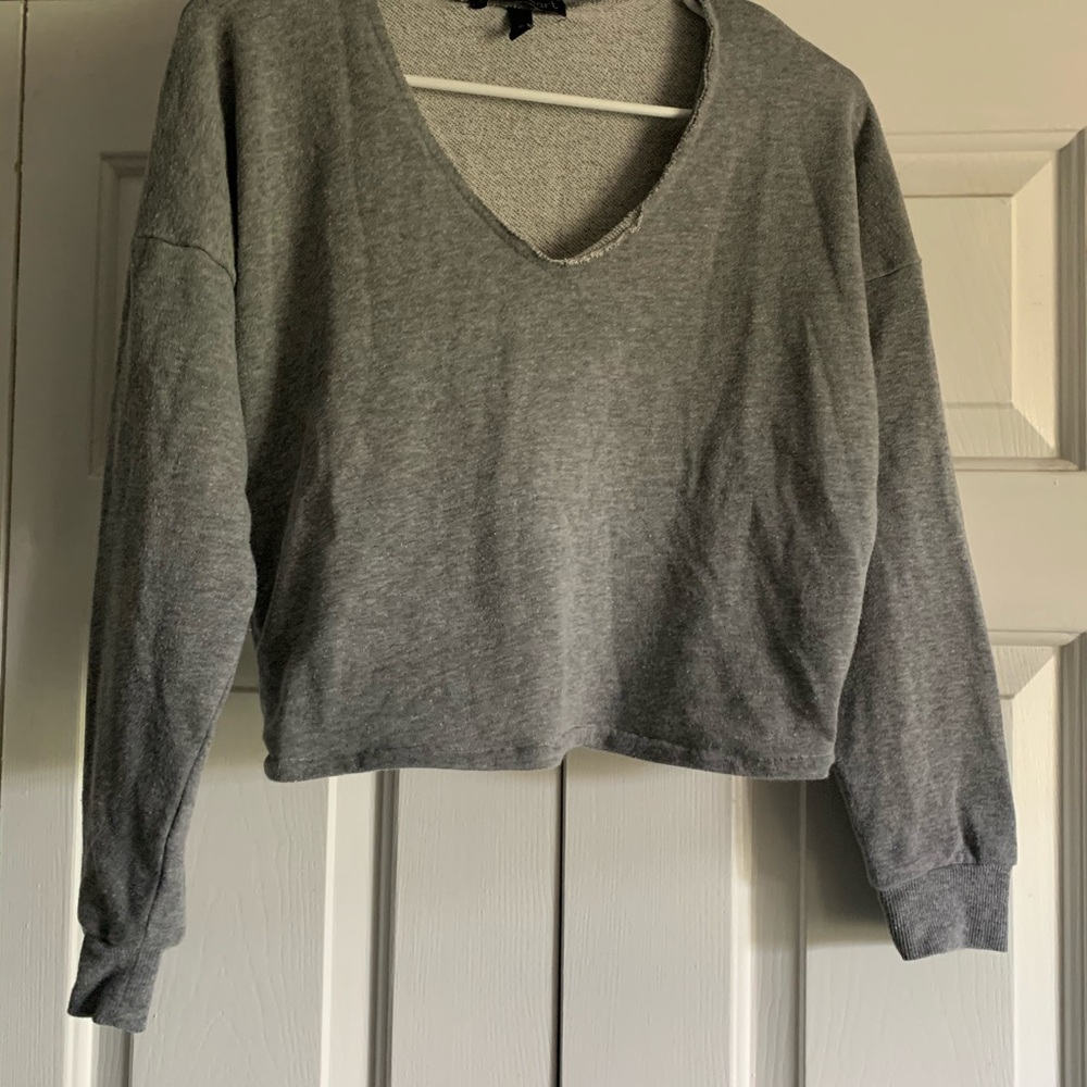 Grey cropped sweater